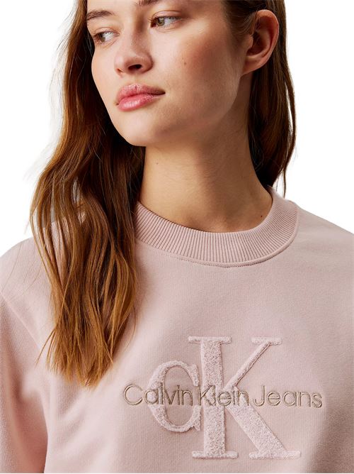 CALVIN KLEIN Felpa Relaxed logo in ciniglia CALVIN KLEIN | J20J224652TER